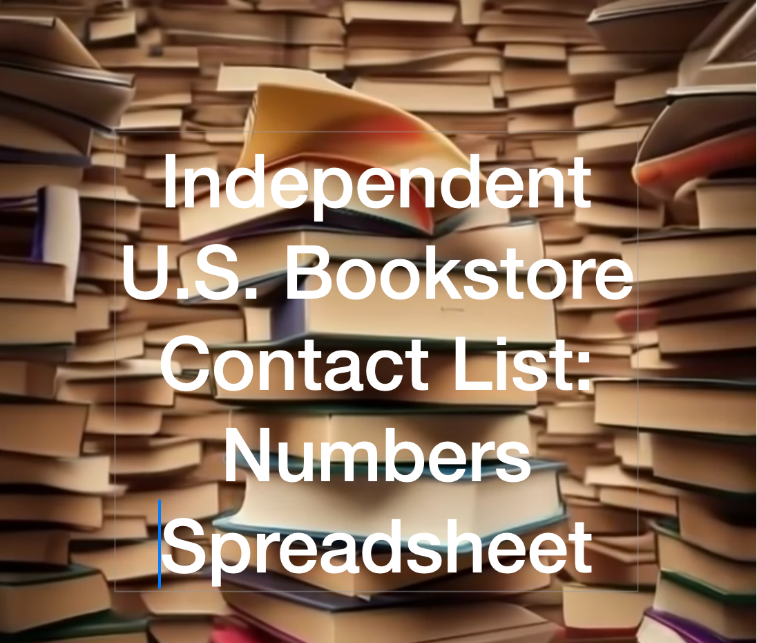 Independent U.S. Bookstore Contact List - APPLE NUMBERS Spreadsheet -Digital Download Product